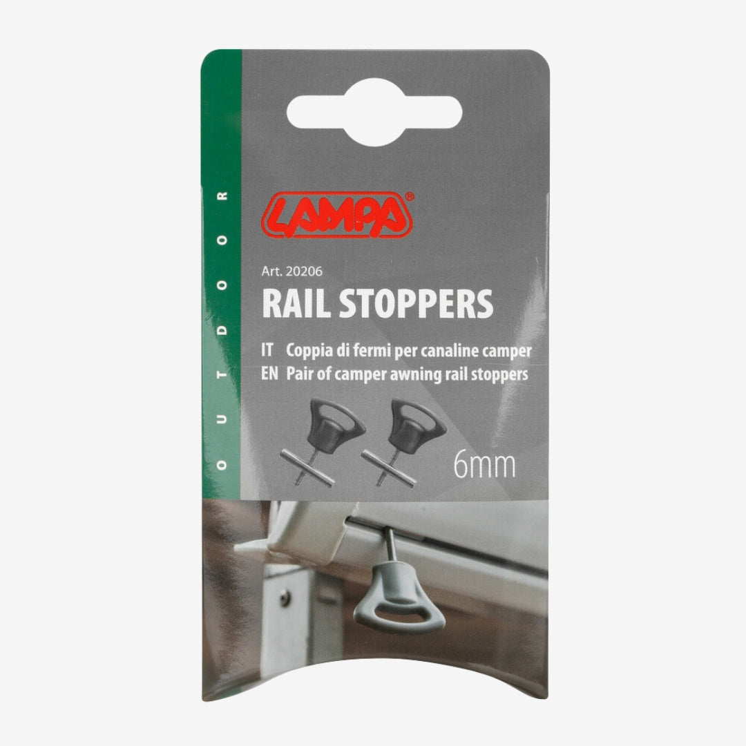 Ändstopp för markisskena – Ø6 mm, 2-pack