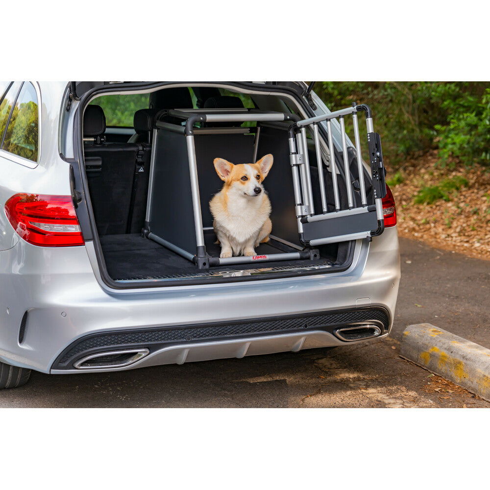 Premium hundbur i aluminium för personbil – Typ 1 – 50 × 60 × H 55 cm