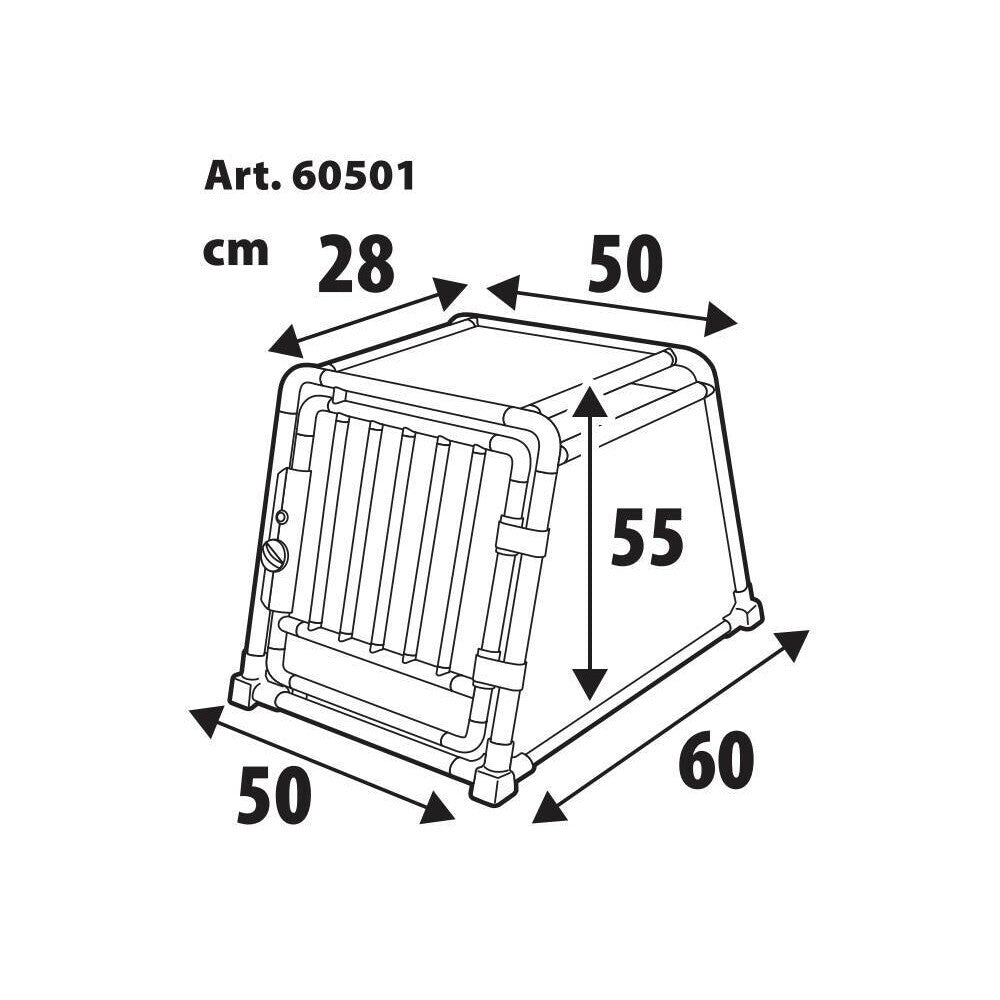 Premium hundbur i aluminium för personbil – Typ 1 – 50 × 60 × H 55 cm