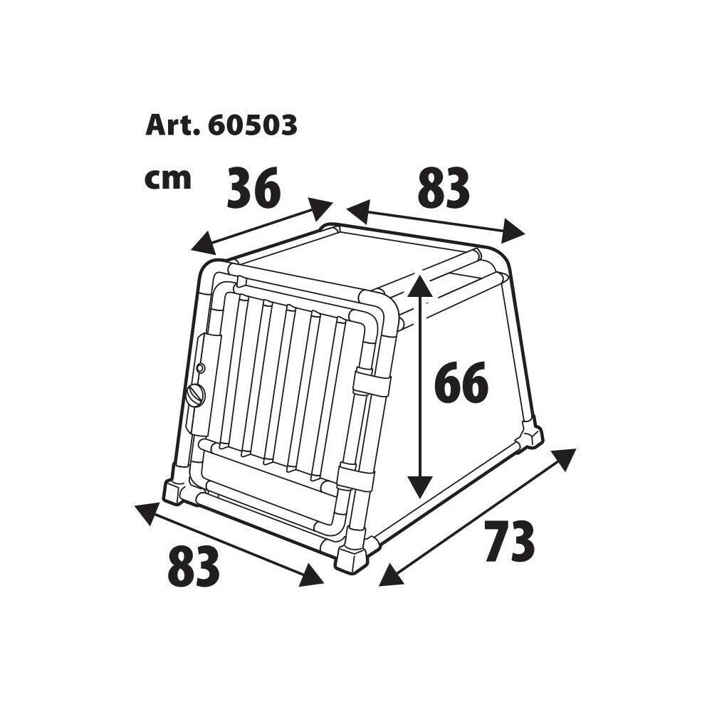 Premium hundbur i aluminium för personbil – Typ 3 – 83 × 73 × H 66 cm