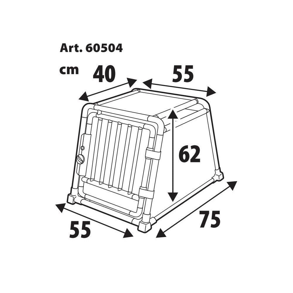 Premium hundbur i aluminium för personbil – Typ 4 – 55 × 75 × H 62 cm