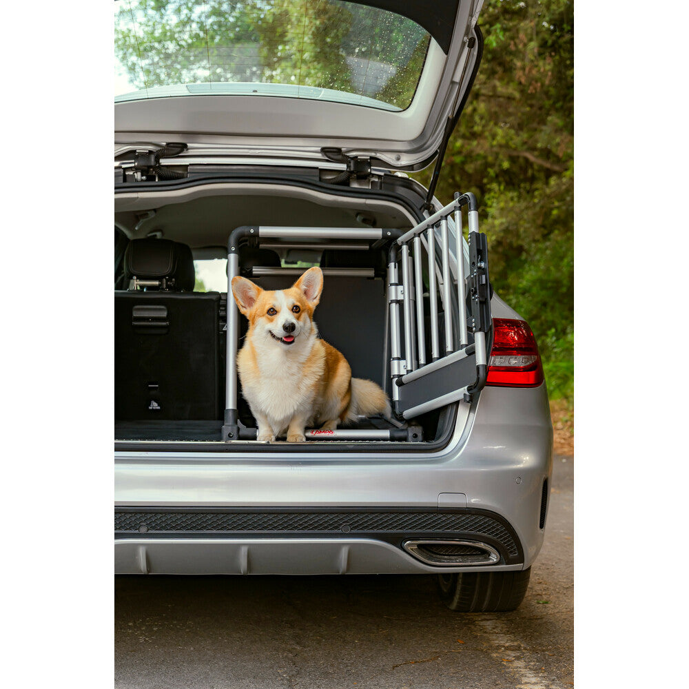Premium hundbur i aluminium för personbil – Typ 6 – 55 × 77 × H 60 cm