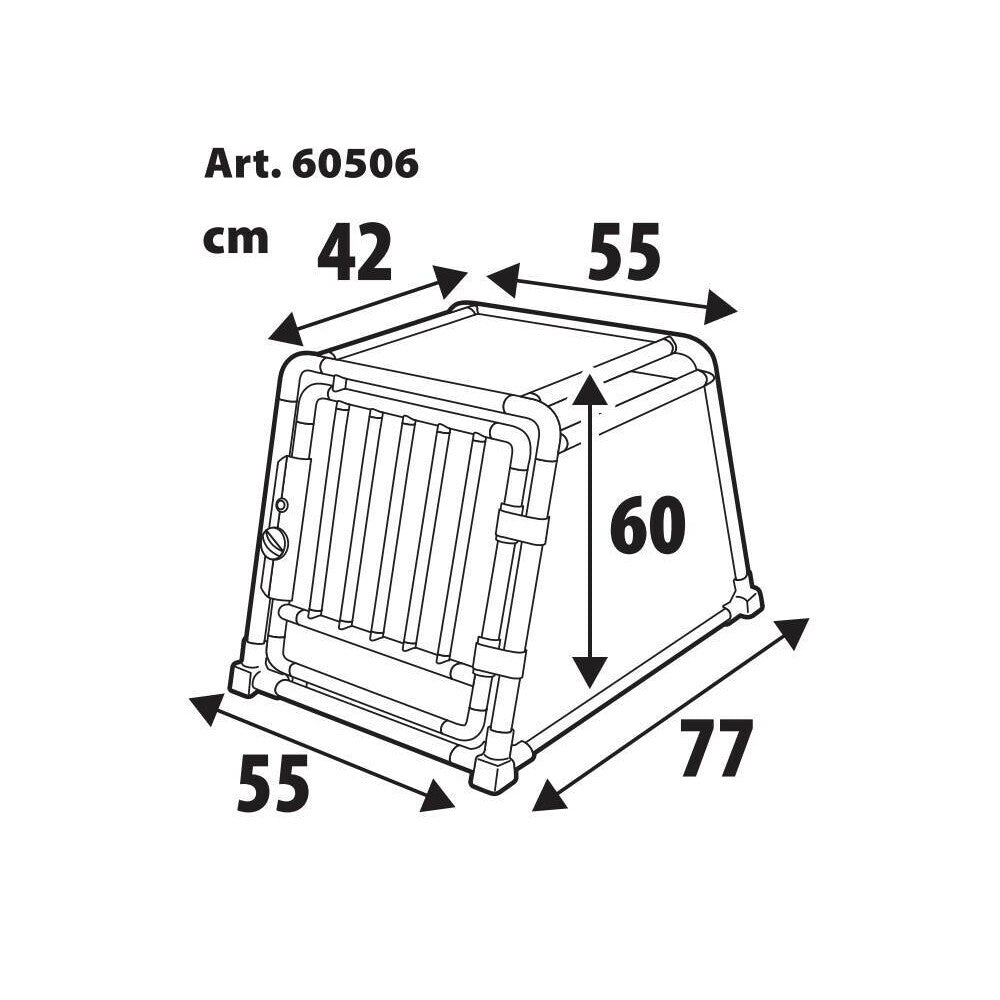 Premium hundbur i aluminium för personbil – Typ 6 – 55 × 77 × H 60 cm