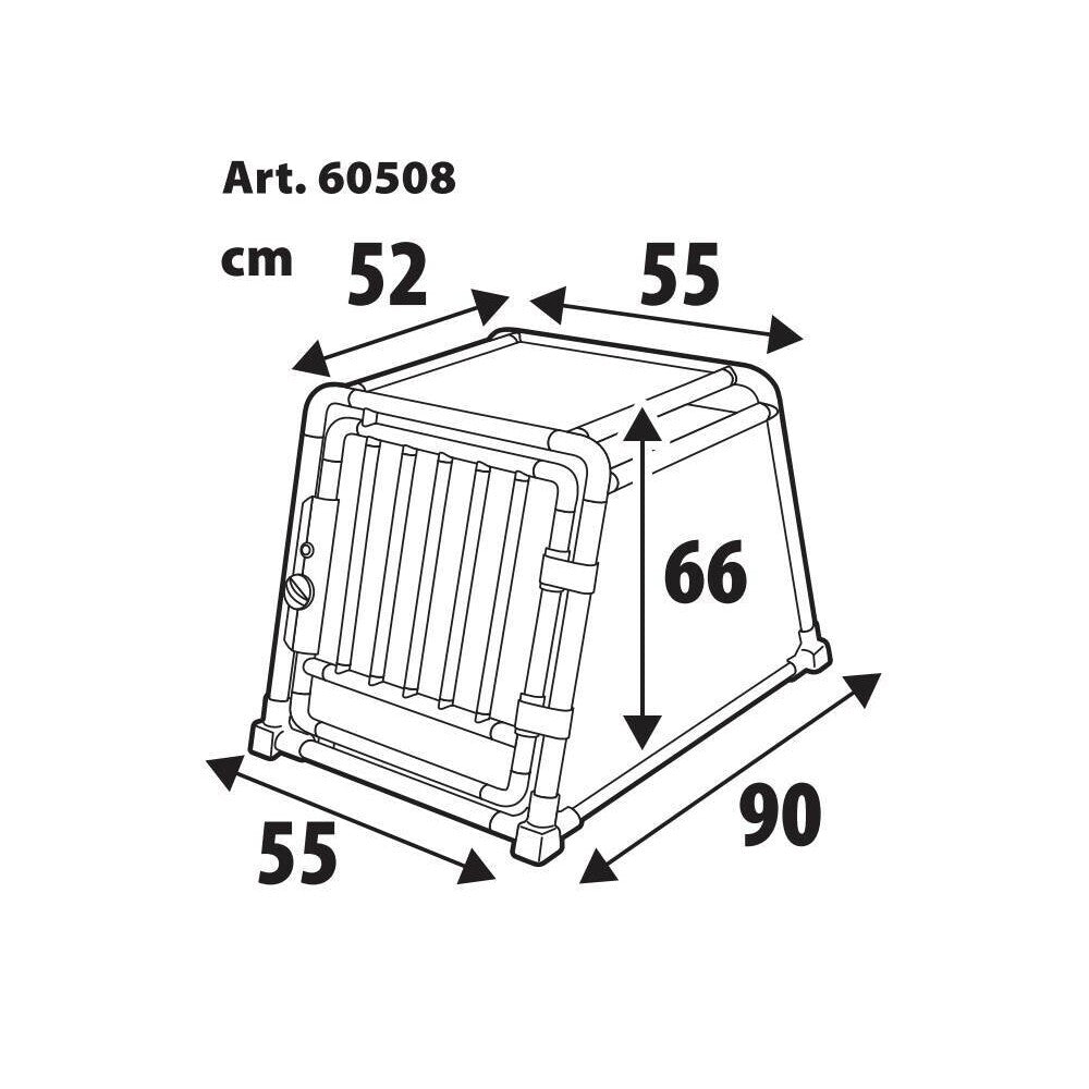 Premium hundbur i aluminium för personbil – Typ 8 – 55 × 90 × H 66 cm