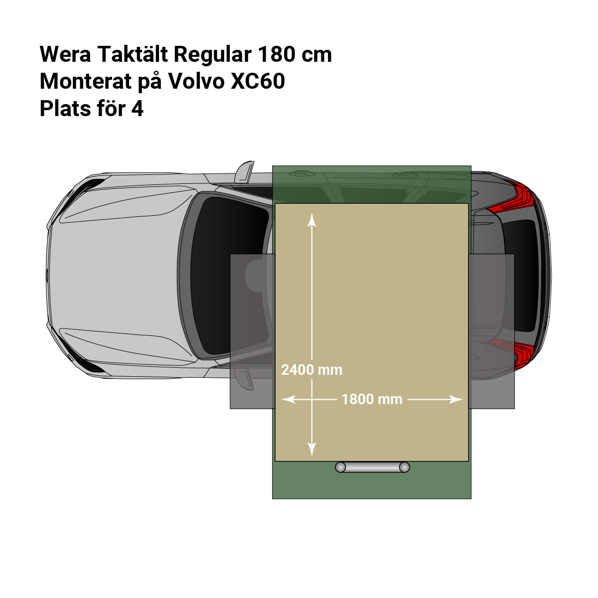 Wera Roof tent Regular 180 cm