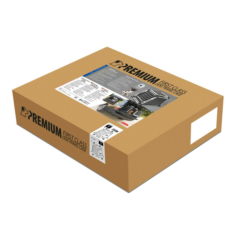 Premium hundbur i aluminium för personbil – Typ 1 – 50 × 60 × H 55 cm