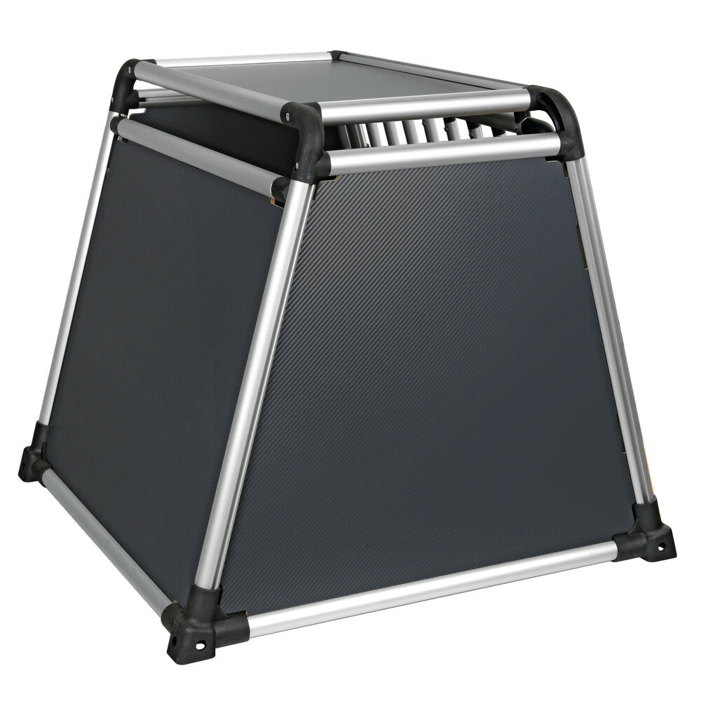 Premium hundbur i aluminium för personbil – Typ 5 – 75 × 75 × H 66 cm