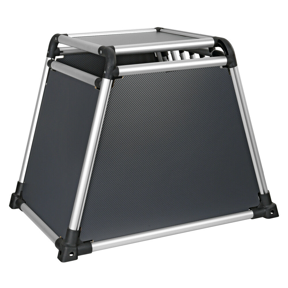 Premium hundbur i aluminium för personbil – Typ 6 – 55 × 77 × H 60 cm